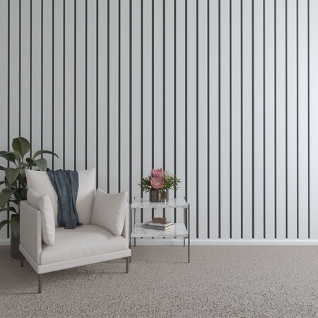 Ekena Millwork 48H x 3/4T Adjustable PVC Slat Wall Panel Kit w/ 4W Slats, Unfinished contains 11 Slats SWP55X48X0750UN
